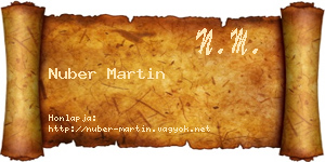 Nuber Martin névjegykártya