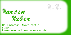 martin nuber business card